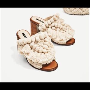 Zara Pom Pom mules